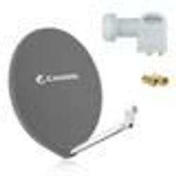 CAHORS PARABOLE SATELLITE FIBRE COMPOSITE GRIS ANTHRACITE SMC 80CM + LNB TWIN HDSAT 4K