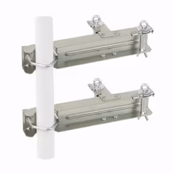 Fixation double - ERARD - Extra-forte - Acier - Zingué Galvanisé - Pour mâts Ø 30 à 50