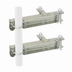 Fixation double - ERARD - Extra-forte - Acier - Zingué Galvanisé - Pour mâts Ø 30 à 50