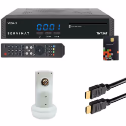 Servimat - Pack Récepteur satellite Full hd + Carte tntsat V6 + Câble hdmi + lnb Single hdsat