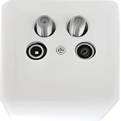 Prise Murale - TRIAX - 2 Sorties - TV/SAT et FM - Découpleur - Norme NF C 90123