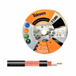 Televes T100 Plus 16 VRTC Cuivre - Cuivre Bobine 100M Couleur Noir