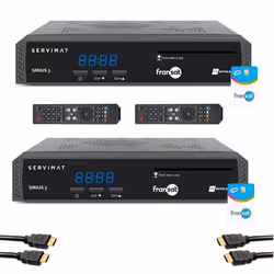 Pack SERVIMAT 2x Récepteurs TV Satellite HD + Carte FRANSAT PC6 + Câble HDMI