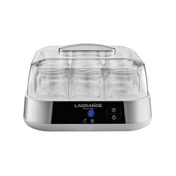 Lagrange - Yaourtière 1,5L Inox 18W 9 pots de 185g Yaourt Fait Maison Couvercles inclus