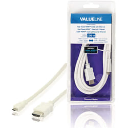 Valueline - hdsat Câble hdmi Ethernet haute vitesse am - dm Connecteur hdmi - hdmi Micro Mâle 2.00 m Blanc