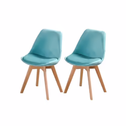 ENJOY Lot de 2 Chaises design scandinave Vert Menthe Bois Naturel