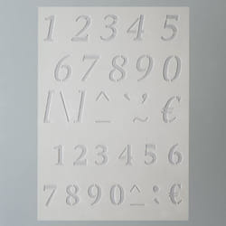 Pochoir stencil format A5 Chiffres et signes alphabet