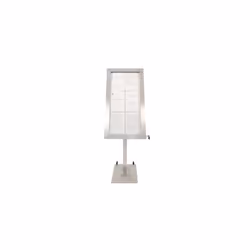 Porte-menu LED format 6 x A4 en Inox brossé avec pied hauteur 163 cm Acier Inoxydable