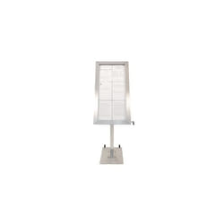 Porte-menu LED format 6 x A4 en Inox brossé avec pied hauteur 163 cm Acier Inoxydable
