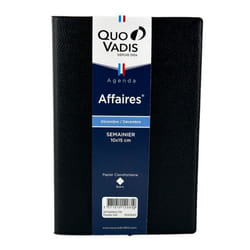 Agenda Semainier 2024 Affaires - 10 X 15 Cm - Noir - Quo Vadis