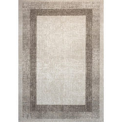 Dezenco - Tapis salon et chambre 80x150 crème rectangle tissé motif simple chester
