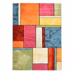 Tapis TUHO - Motif géométrique multicolore