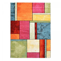 Tapis TUHO - Motif géométrique multicolore