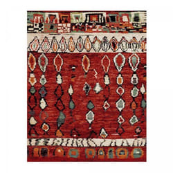 Tapis berbère 200x290 tissé motifs tribaux SUVE rouge