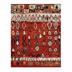 Tapis berbère 120x170 tissé motifs tribaux SUVE rouge