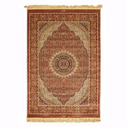 Tapis oriental 120x175 rectangle rose tissé motif ancestral FITU