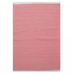 Tapis Kilim tissè à la main en laine uni rose