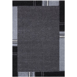 Tapis chambre 80x150 tissé gris rectangle motif simple BUKU
