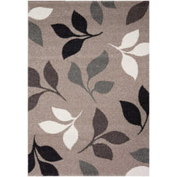 Unamourdetapis - Tapis chambre 60x115 taupe rectangle tissé motif floral 3FLOWER