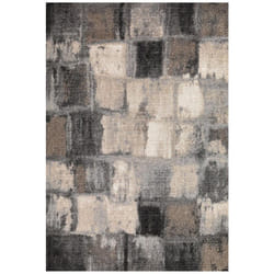 Dezenco - Tapis salon et chambre 80x150 gris rectangle tissé motif géométrique calegant