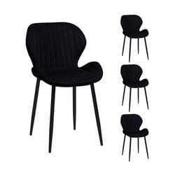 Lot de 4 chaises de salle à manger en velours noir - VELVET