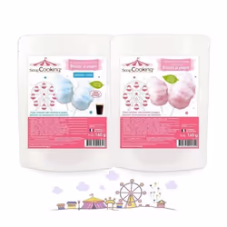 Préparation Barbe à papa rose & bleu