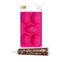 Moule 5 oeufs de Pâques + 1 Stylo chocolat offert