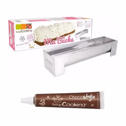 Moule en inox pour bûche de Noël + 1 Stylo chocolat offert