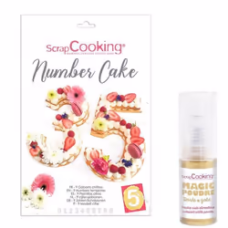 Coffret Number cake + 1 poudre alimentaire irisée dorée
