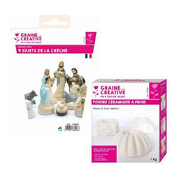 9 moules en latex Santons - Crèche de Noël + Céramique à froid 1 kg