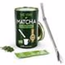 Thé vert Matcha instantané en sticks + paille inox avec filtre