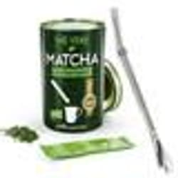 Thé vert Matcha instantané en sticks + paille inox avec filtre