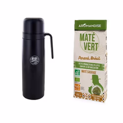 Thermos avec bec verseur précision 1L + Thé vert maté sauvage du Brésil - 350 g