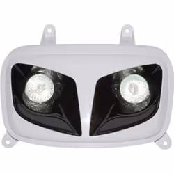 PHARES DOUBLE OPTIQUE REPLAY RR8 POUR MBK 50 BOOSTER 2004>-YAMAHA 50 BWS 2004> BLANC-NOIR AVEC