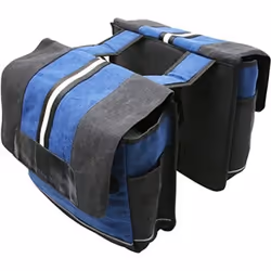 Paire de sacoches arrière vélo double avec protège pluie jeans fixation sur porte bagage L Newton Vib 35.5 x 12 x 30 cm