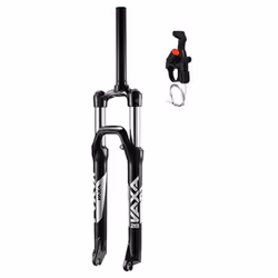Fourche VTT réglable-blocable au guidon deb. 100mm pivot lisse 295mm 1''1-8-28,6 éxterieur compatible disc Zoom Vaxa 28