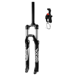 Fourche VTT réglable-blocable au guidon deb. 100mm pivot lisse 295mm conique 1"1-2 - 1''1-8-28,6 éxterieur compatible disc Zoom Vaxa 28