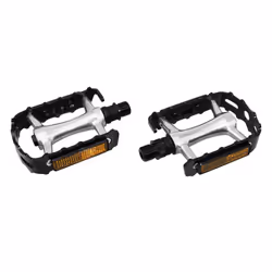 Pédales VTT roulement alu corps argent cage Newton Premium 9-16"