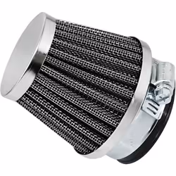 Cornet de filtre à air droit conique Replay Ø50mm chromé pour moto café racer