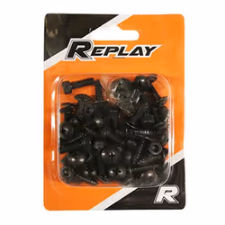 VIS DE CARROSSERIE-CARENAGE-CAPOTAGE REPLAY ACIER POUR MBK 50 NITRO 1997+2012-YAMAHA 50 AEROX 1997+2012 NOIR (KIT)