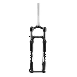 Fourche VTT à ressort réglable-blocable avec manette au cintre deb. 100mm pour axe traversant boost 15-110 pivot lisse conique 1''1-8-1"1-2 éxteri...