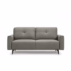 Canapé 3 places en tissu gris avec dossiers réglables - SMART