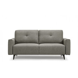 Canapé 3 places en tissu gris avec dossiers réglables - SMART
