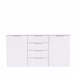 Buffet blanc laqué 2 portes 4 tiroirs - PURE - Meuble de chambre - Contemporain - Design