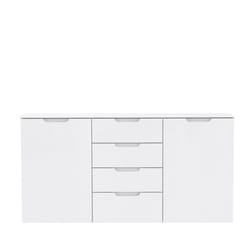 Buffet blanc laqué 2 portes 4 tiroirs - PURE - Meuble de chambre - Contemporain - Design