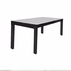 Table de repas pour jardin - BAXI - avec tiroirs et plateau en verre - Gris - Métal