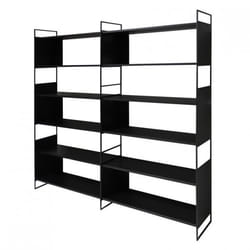 Bibliothèque 6 étagères L.180 cm en métal et décor bois noir - CONCEPT
