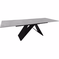 Table extensible 160/240 cm en céramique gris clair effet béton - LIMA