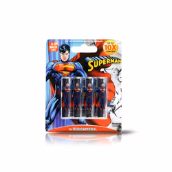 Kids Battery Superman LR6/AA, Batterie à usage unique, AA, Alcaline, 1,5 V, 4 pièce(s), Multicolore
