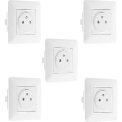 Zenitech - Lot de 5 prises affleurantes 2P+T 16A simple - Artezo